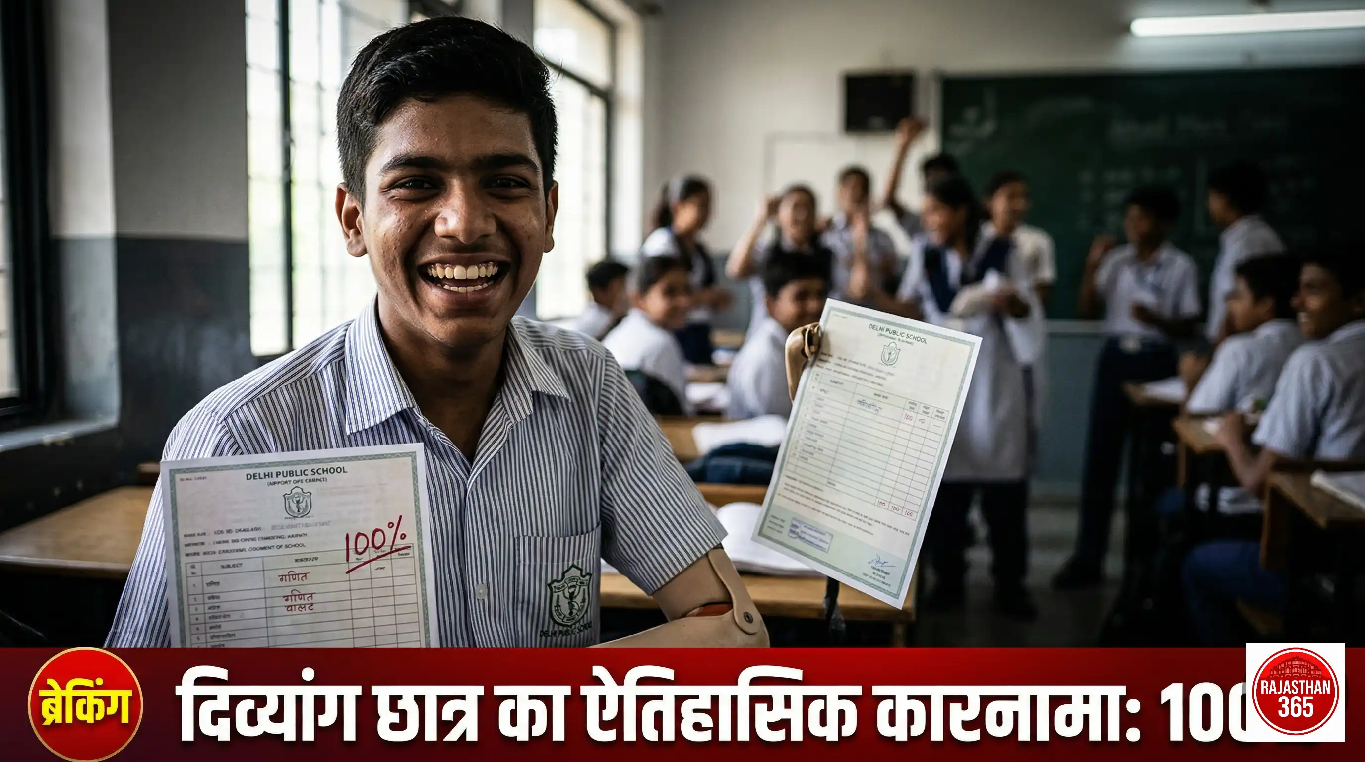 राजस्थान बोर्ड: दिव्यांग छात्र रोहित की ऐतिहासिक कामयाबी, 12वीं में हासिल किए 100% अंक