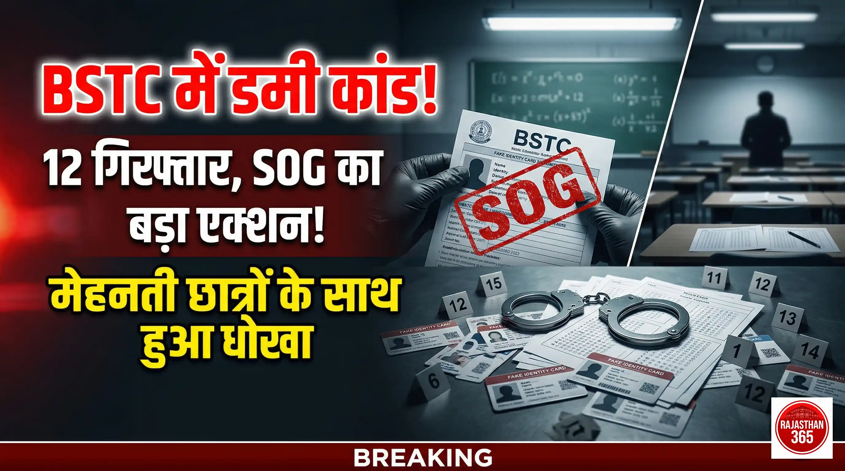BSTC परीक्षा में सेंधमारी: डमी अभ्यर्थी बिठाकर पास कराने वाले गिरोह का पर्दाफाश, SOG ने 12 को दबोचा