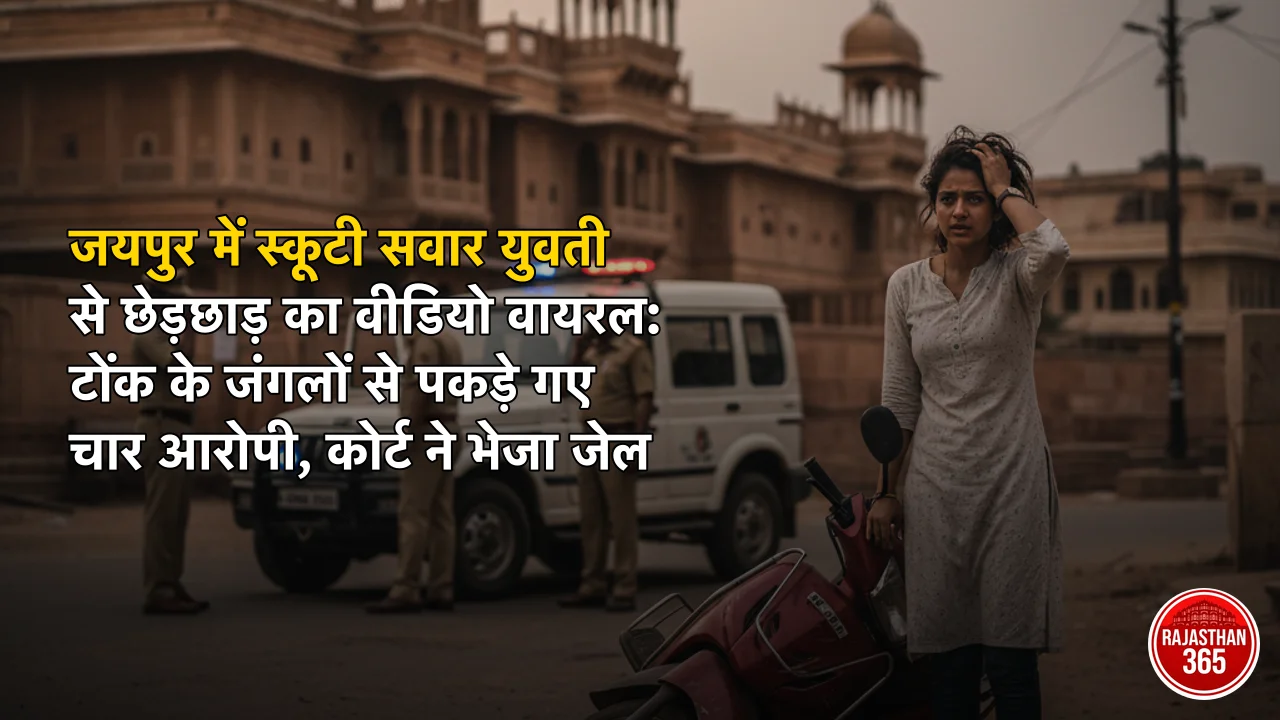 जयपुर में स्कूटी सवार युवती से छेड़छाड़ का वीडियो वायरल: टोंक के जंगलों से पकड़े गए चार आरोपी, कोर्ट ने भेजा जेल