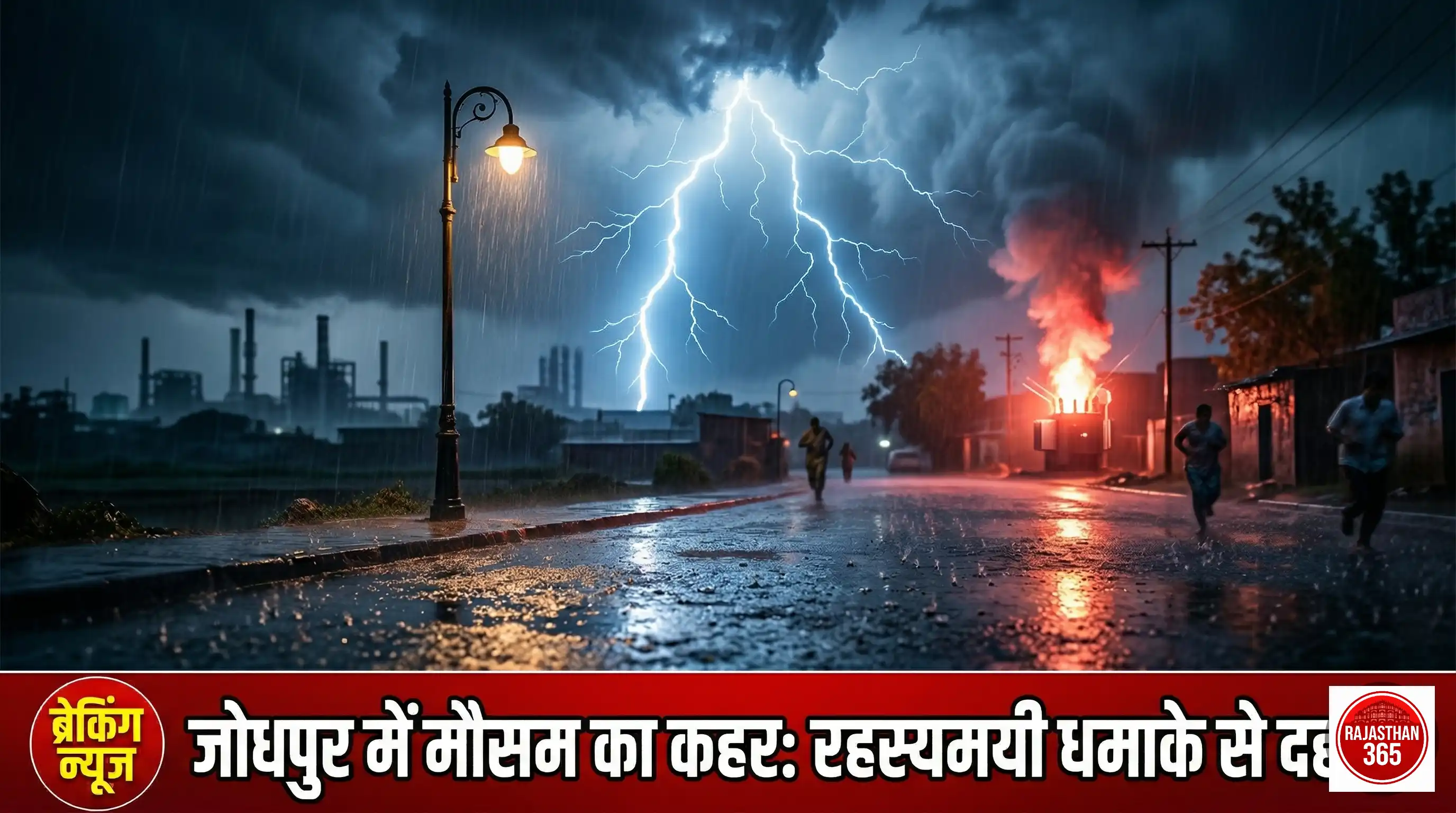 जोधपुर में मौसम का मिजाज बदला: आधी रात तेज हवाओं और बारिश ने दी दस्तक, बासनी में धमाके की गूंज से मची अफरातफरी