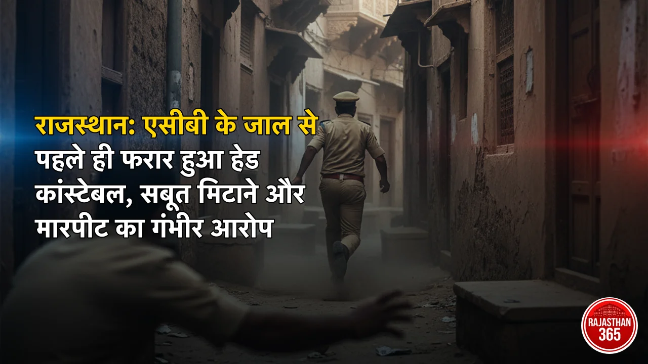 राजस्थान: एसीबी के जाल से पहले ही फरार हुआ हेड कांस्टेबल, सबूत मिटाने और मारपीट का गंभीर आरोप