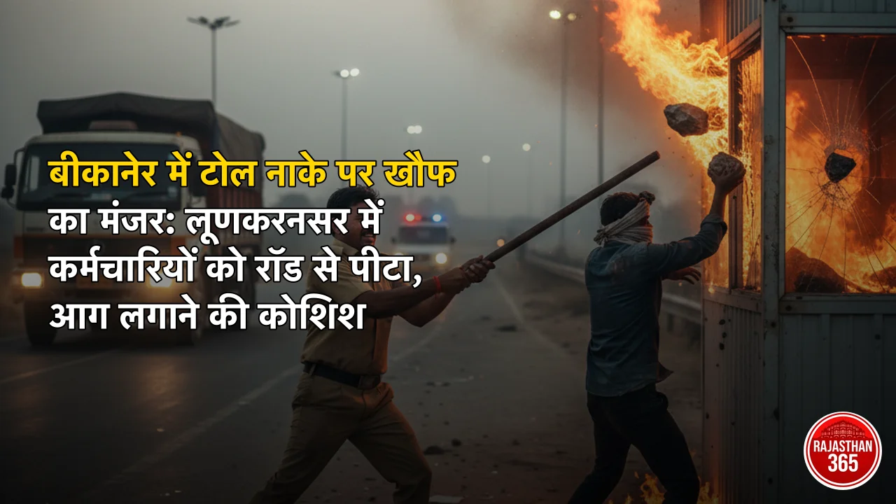 बीकानेर में टोल नाके पर खौफ का मंजर: लूणकरनसर में कर्मचारियों को रॉड से पीटा, आग लगाने की कोशिश