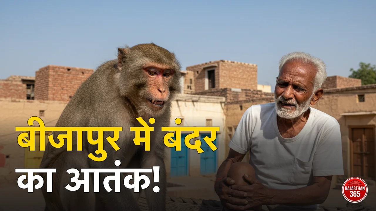 पाली के बीजापुर में बंदर का खौफ: विधायक के गृह क्षेत्र में लोग घरों में कैद, प्रशासन मौन