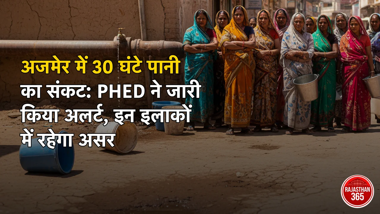 अजमेर में 30 घंटे पानी का संकट: PHED ने जारी किया अलर्ट, इन इलाकों में रहेगा असर
