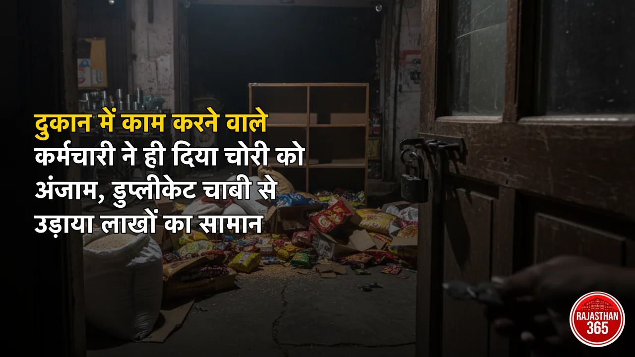 दुकान में काम करने वाले कर्मचारी ने ही दिया चोरी को अंजाम, डुप्लीकेट चाबी से उड़ाया लाखों का सामान