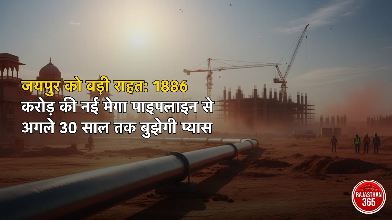 जयपुर को बड़ी राहत: 1886 करोड़ की नई मेगा पाइपलाइन से अगले 30 साल तक बुझेगी प्यास
