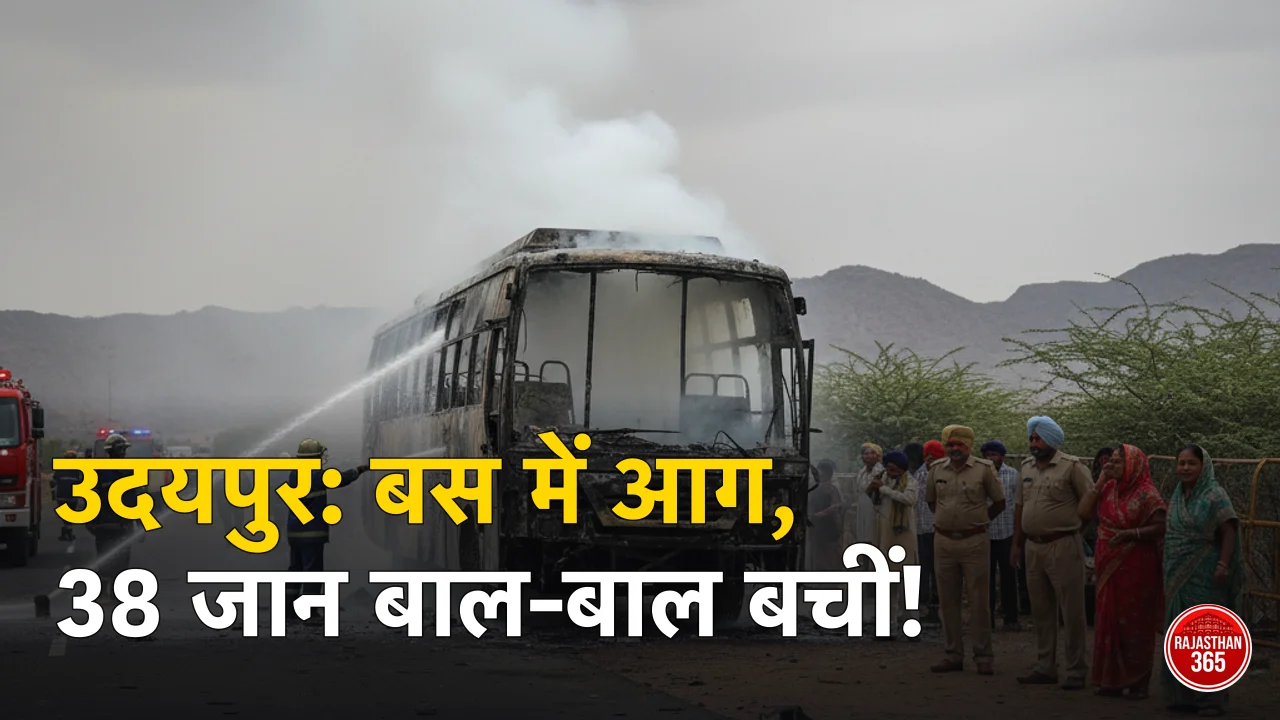 उदयपुर में चलती बस बनी आग का गोला: बाल-बाल बचे 38 यात्री, जैसलमेर हादसे की यादें ताजा