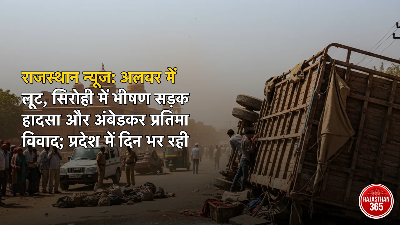 राजस्थान न्यूज: अलवर में लूट, सिरोही में भीषण सड़क हादसा और अंबेडकर प्रतिमा विवाद; प्रदेश में दिन भर रही हलचल